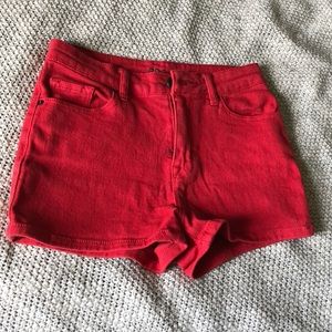 BDG - red jean shorts